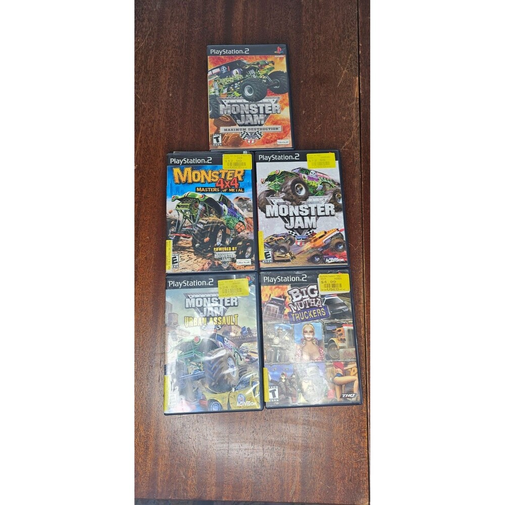Lot of 5 Playstation 2 PS2 Monster Jam Video Games (4 CIB)
